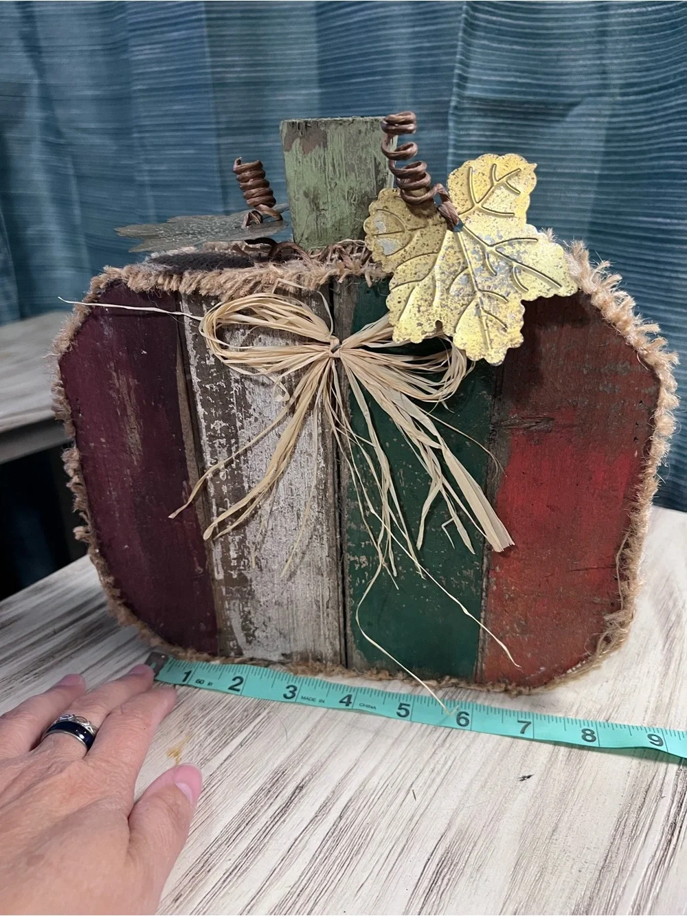 Rustic Wooden Pumpkin Fall Decor Primitive Harvest Tabletop Decoration